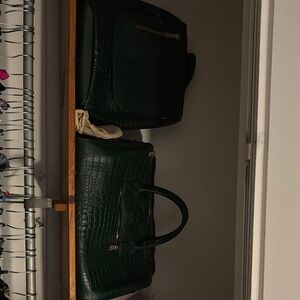 Emerald Croc-Embossed Tote Bag